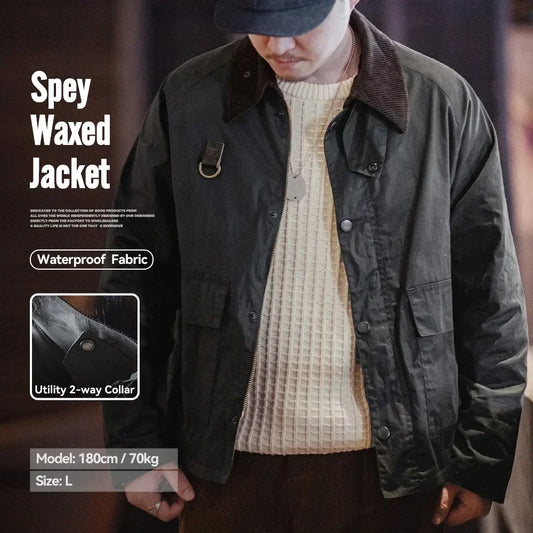 Vintage Spey Waxed Fishing Outdoor Jacket Men