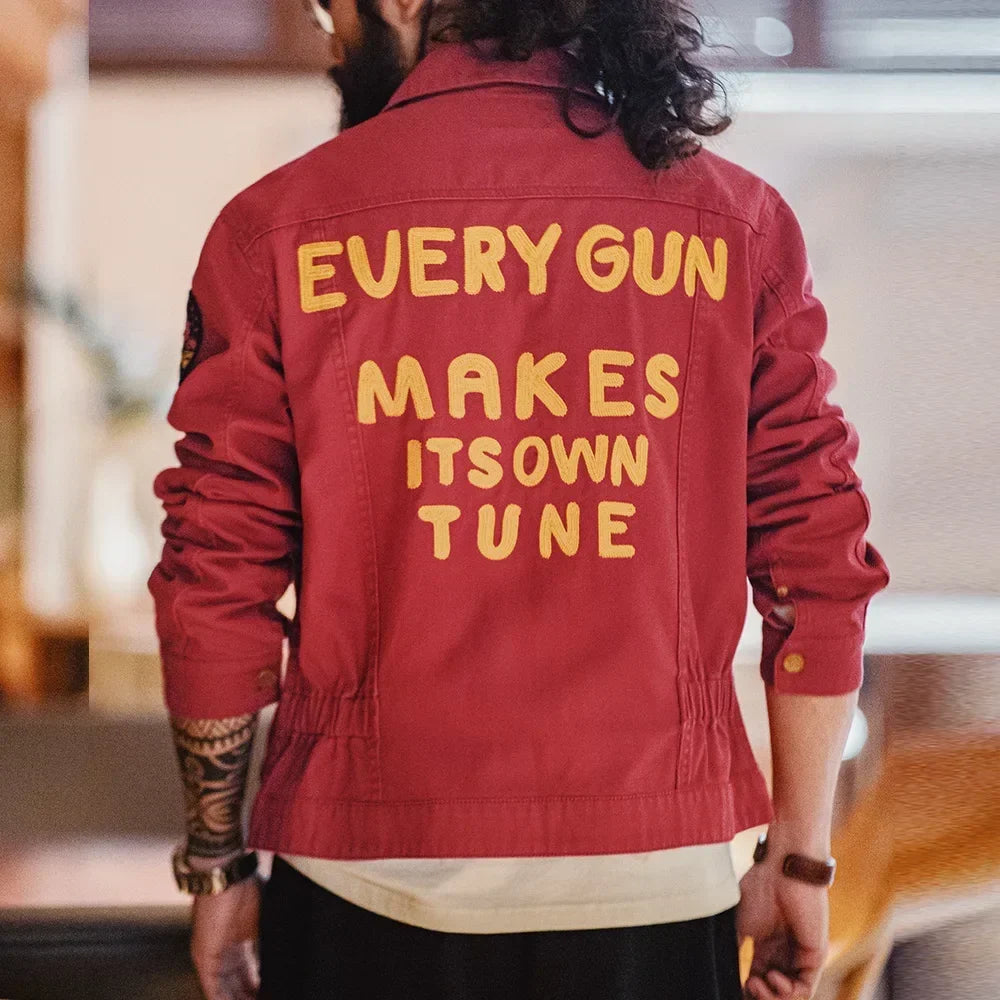 Vintage Heavy-Duty 12MJZ Embroidered Canvas Jacket Men