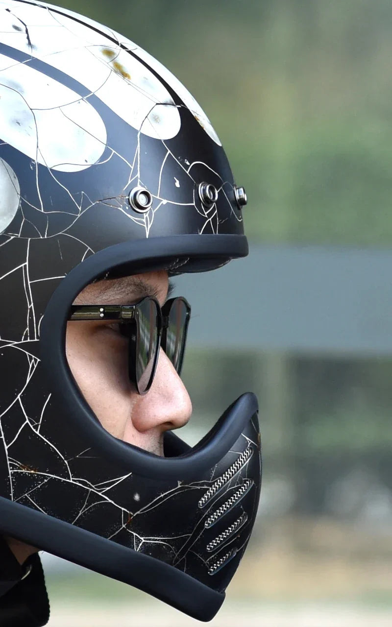 Retro Helmet Shield - Matte Black
