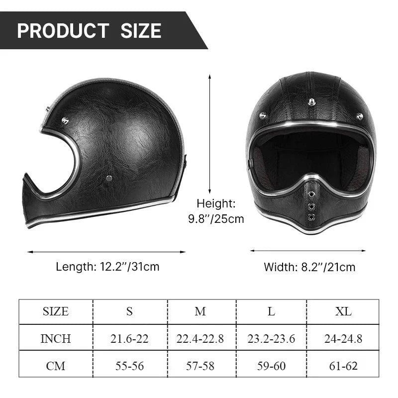 Retro Helmet Shield - Red Leather