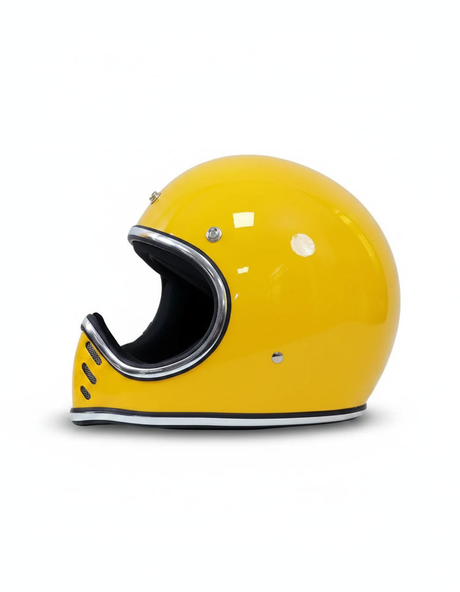 Retro Helmet Shield - Chrome Yellow