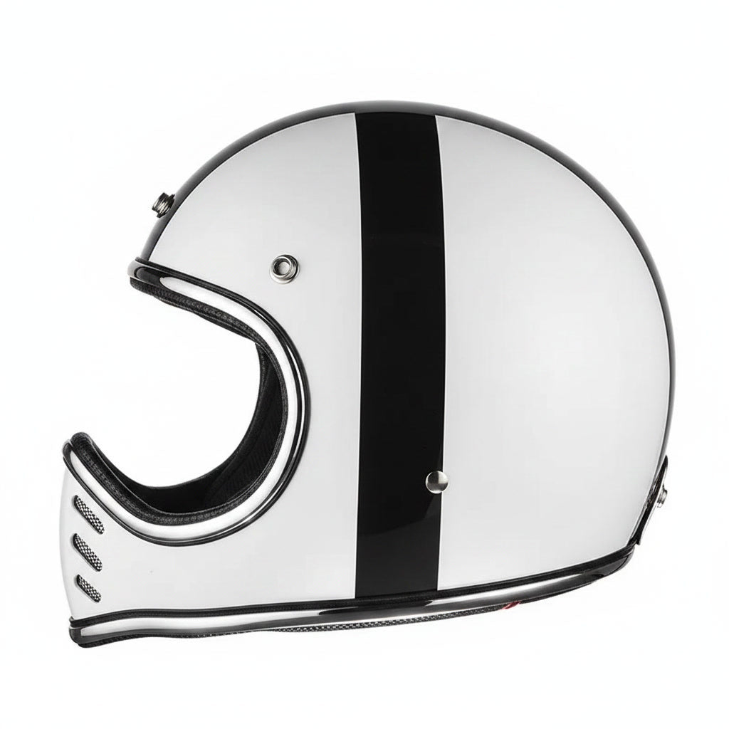 Retro Helmet Shield - Chrome X