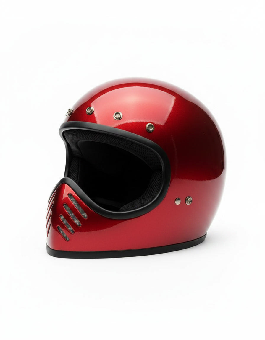Retro Helmet Shield - Red Flake