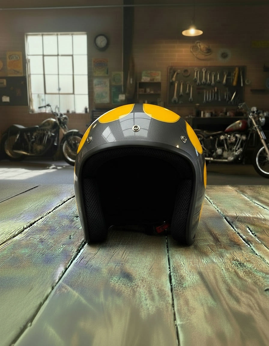 Retro Helmet - Flat Yellow