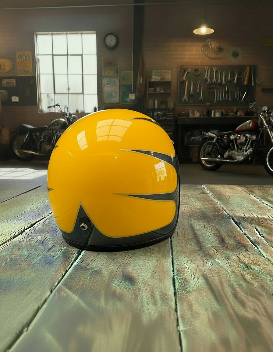 Retro Helmet - Flat Yellow