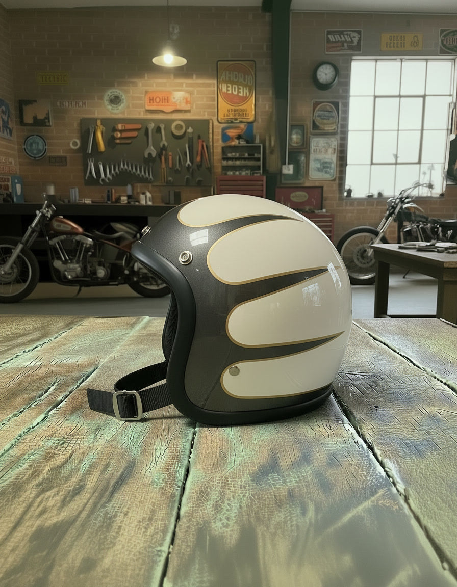Retro Helmet - Flat White