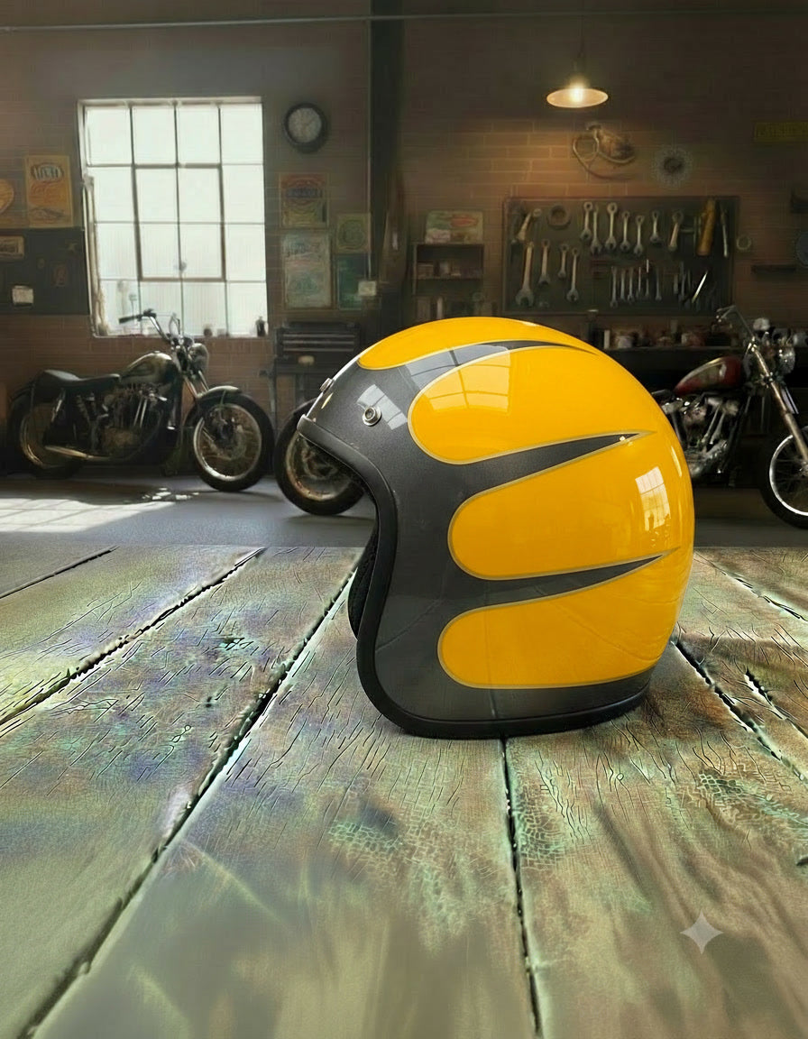 Retro Helmet - Flat Yellow