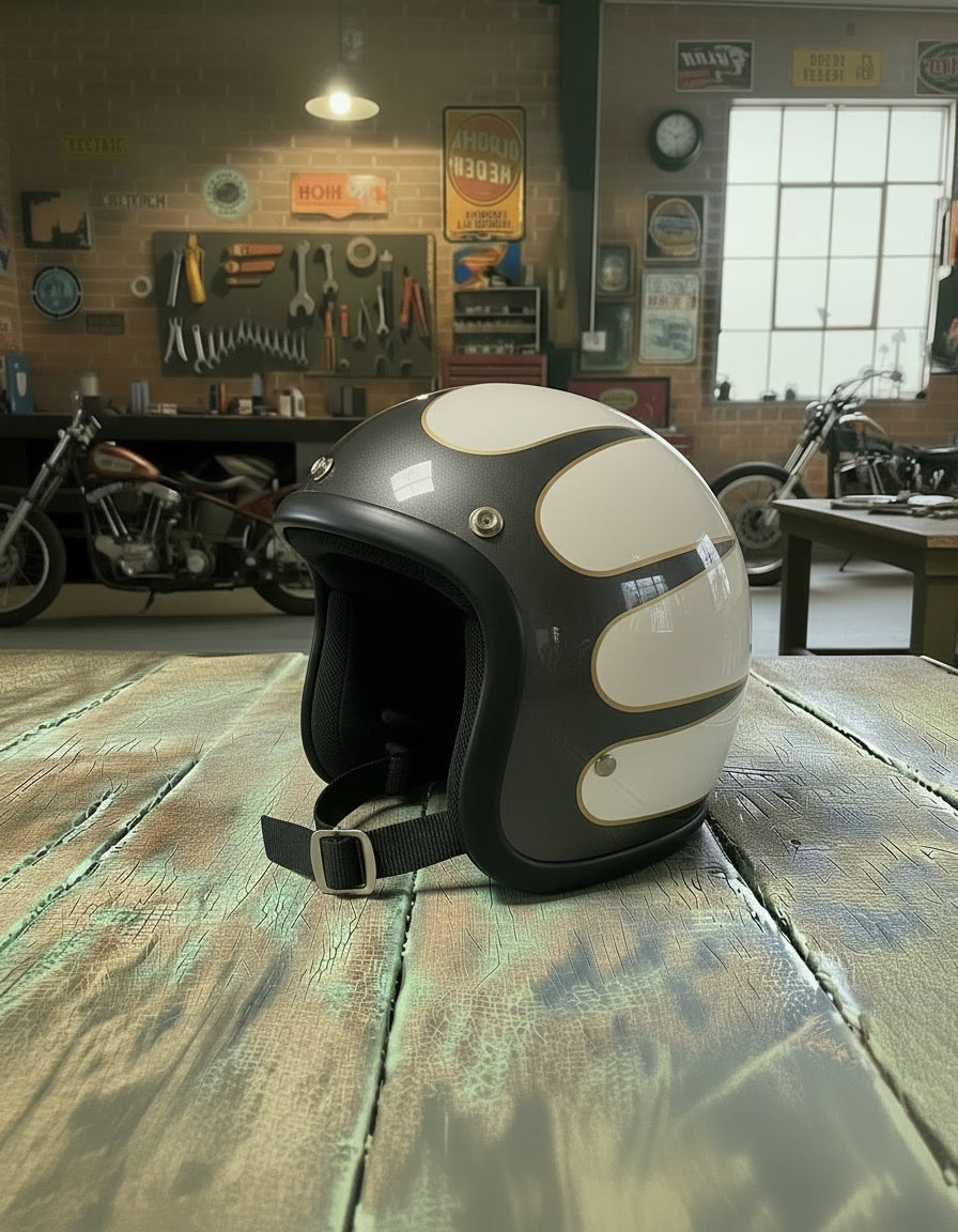 Retro Helmet - Flat White
