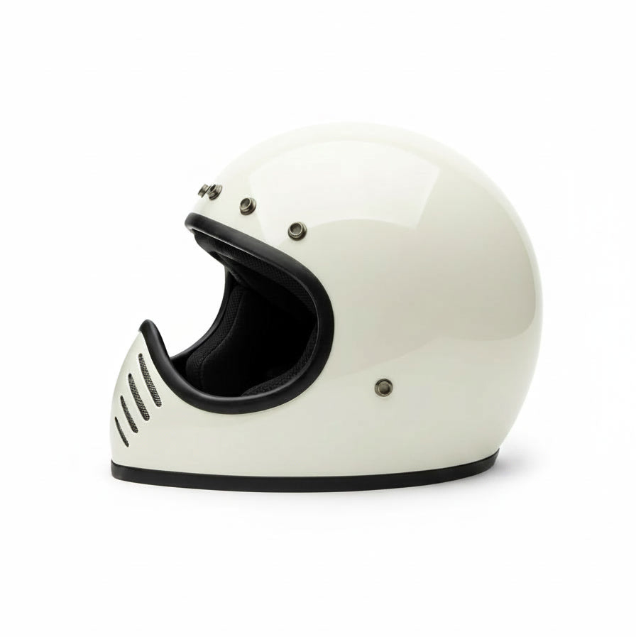Retro Helmet Shield - White